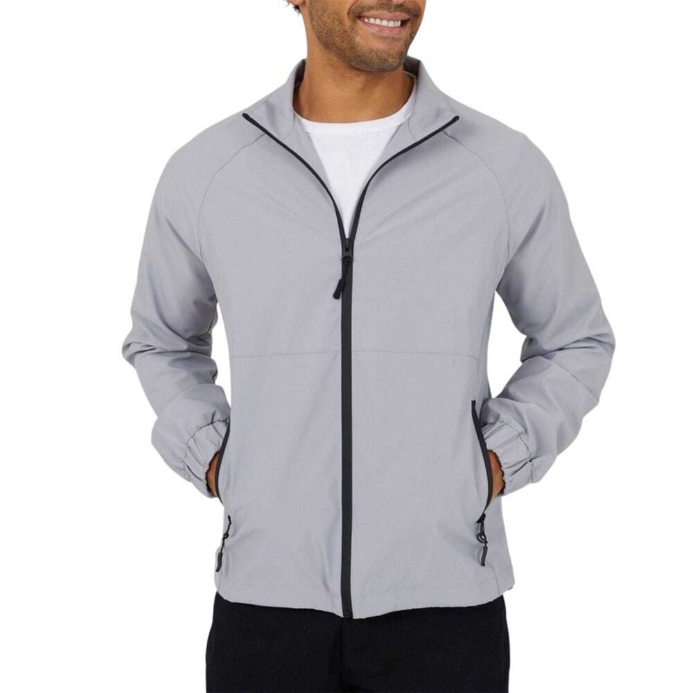 Brave Soul Mens Lightweight Funnel Neck Bomber Jacket / Gray